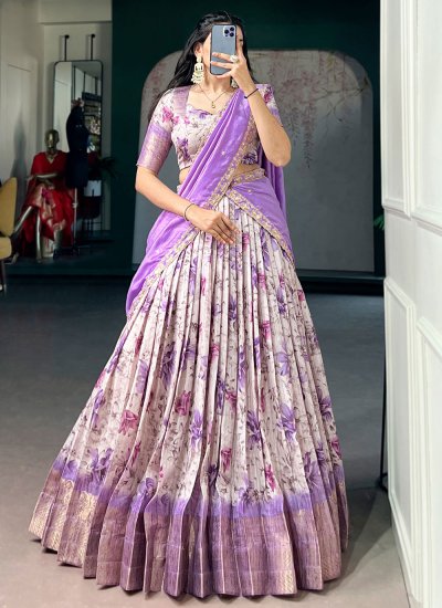 Lavender Weaving Designer Lehenga Choli