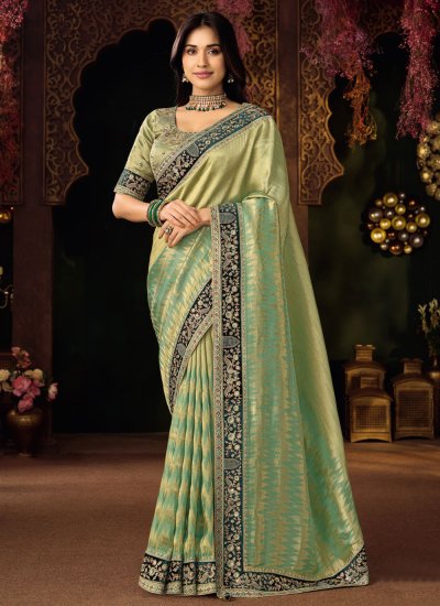 Lively Silk Green Trendy Saree