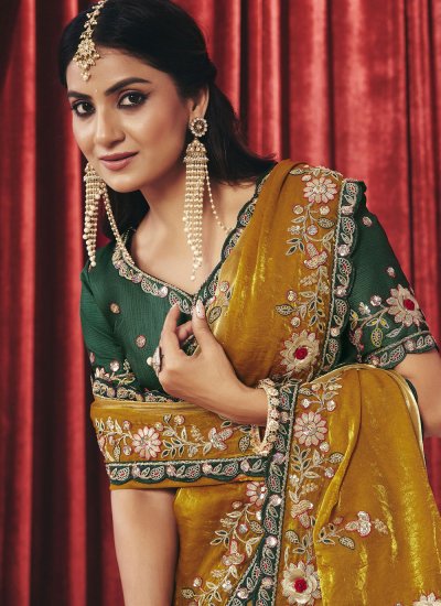 
                            Lovable Fandy Mustard Saree
