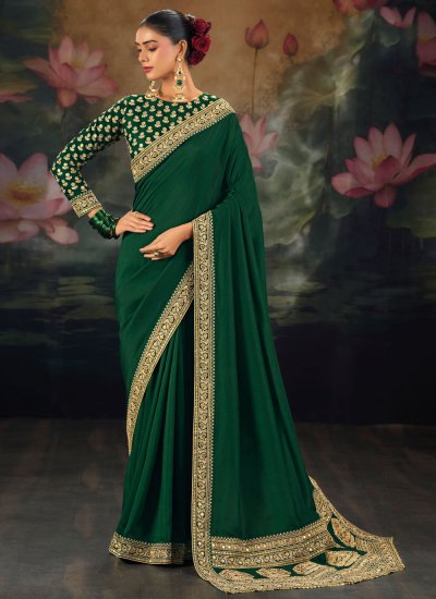 Magnetic Zari Green Contemporary Saree