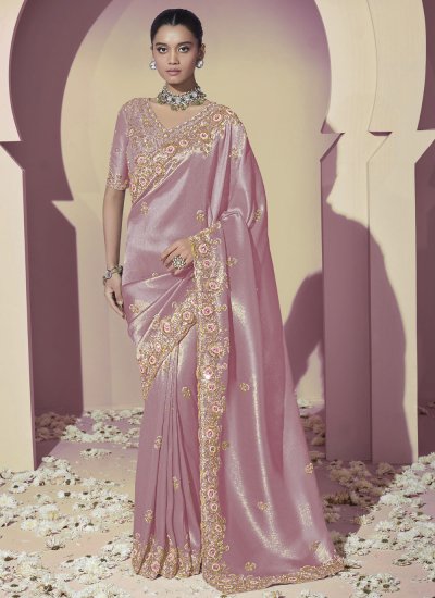Magnetize Viscose Pink Contemporary Saree