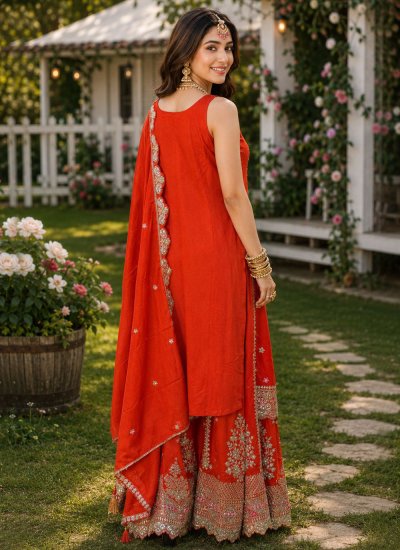 
                            Magnificent Chinon Engagement Salwar Kameez