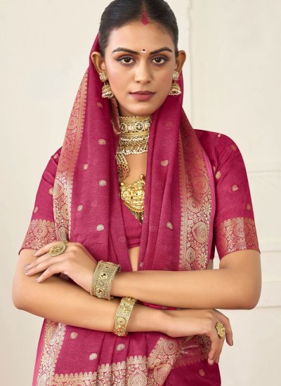 
                            Magnificent Pink Classic Saree