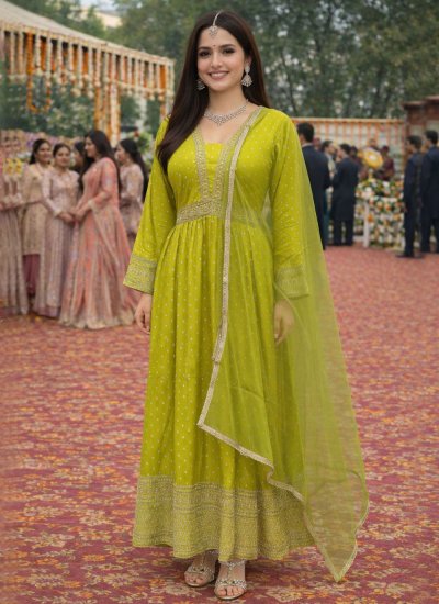 Majesty Embroidered Green Gown 