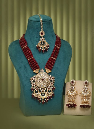 Maroon Color Necklace Set
