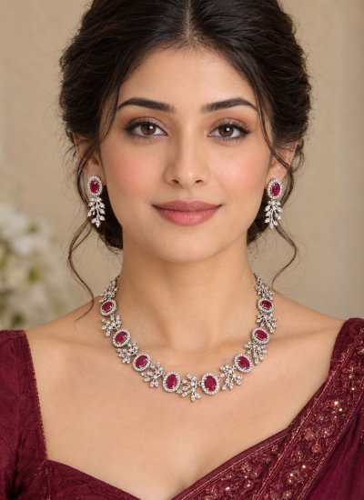 Maroon Party Necklace Set