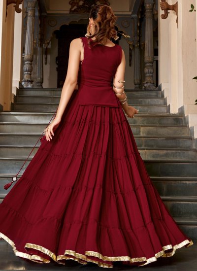 
                            Maroon Sangeet Designer Lehenga Choli