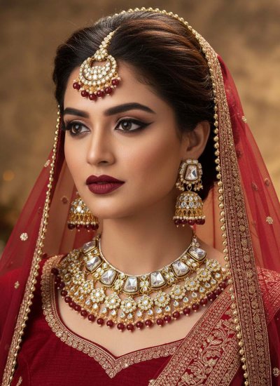 Maroon Sangeet Necklace Set