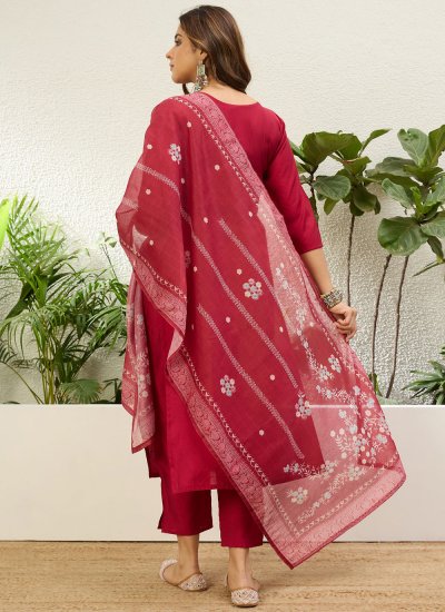 
                            Maroon Silk Festival Trendy Salwar Kameez
