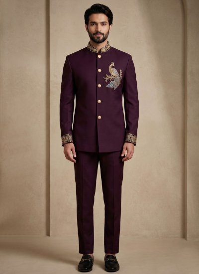 Maroon Wedding Jodhpuri Suit