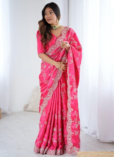 Marvelous Pink Classic Saree