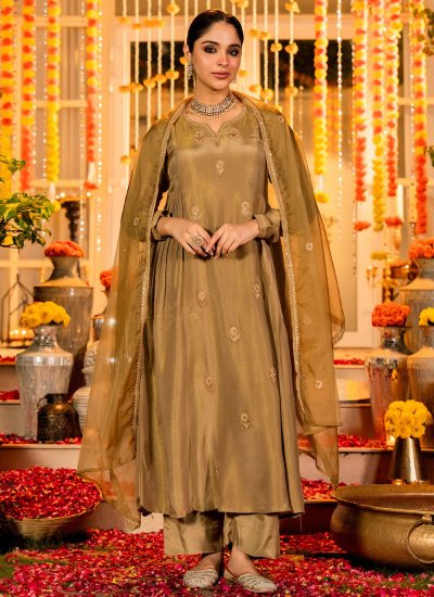 Marvelous Shimmer Brown Salwar Suit