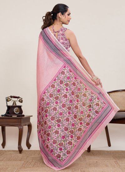 
                            Masterly Pink Trendy Saree