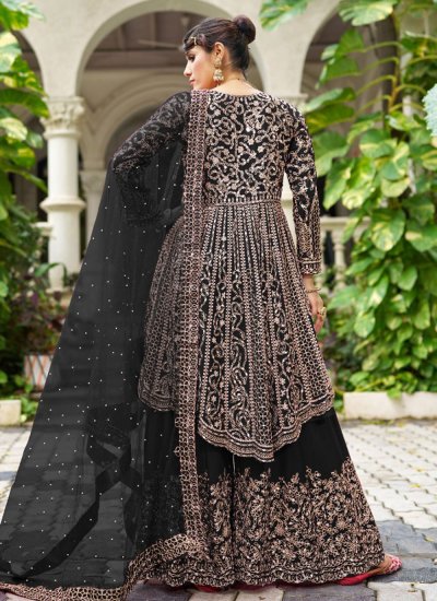 
                            Mesmeric Chinon Embroidered Black Salwar Kameez