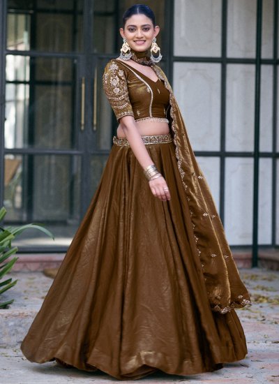 
                            Miraculous Brown Festival Designer Lehenga Choli