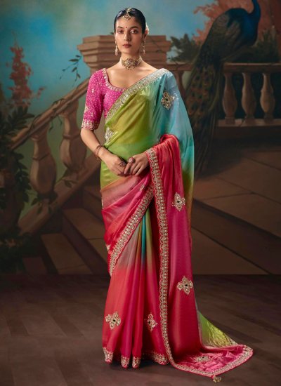 Mod Fancy Fabric Ceremonial Traditional Saree