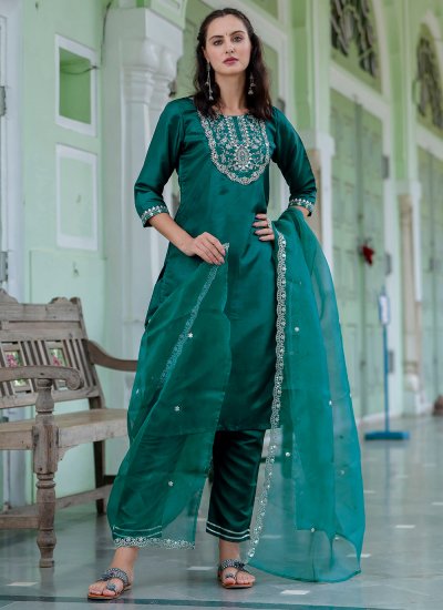 Mod Silk Blend Rama Salwar Kameez