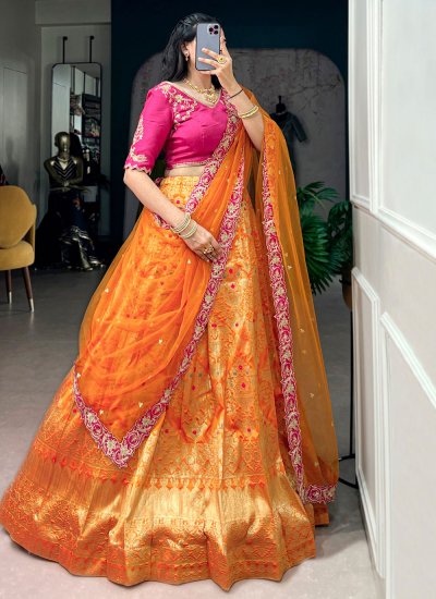 
                            Modern Orange Trendy Lehenga Choli