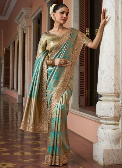 
                            Modern Sea Green Engagement Trendy Saree