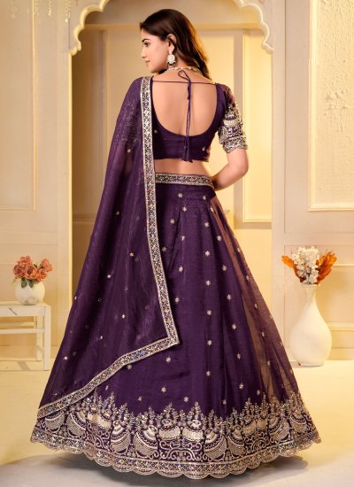 
                            Modernistic Beads Silk Purple Lehenga Choli