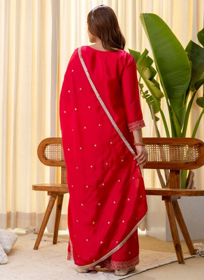 
                            Modest Silk Blend Pink Salwar Kameez