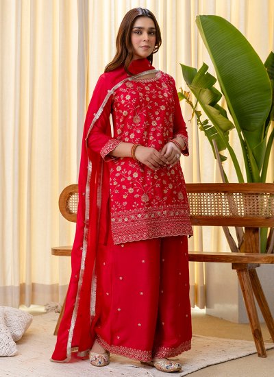 Modest Silk Blend Pink Salwar Kameez