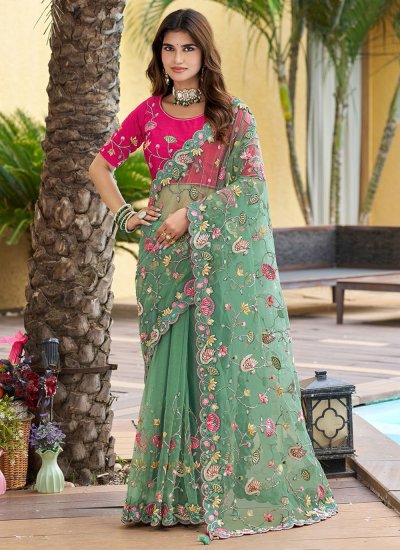 Modish Net Engagement Classic Saree