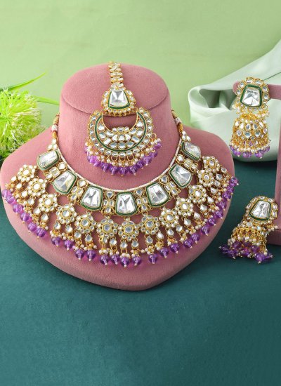 
                            Moti Purple Necklace Set