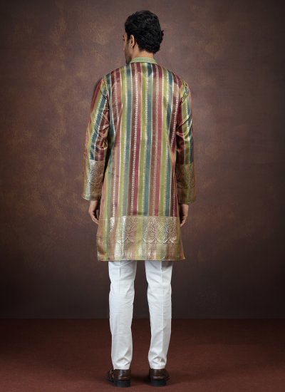 
                            Multi Colour Art Silk Kurta Pyjama