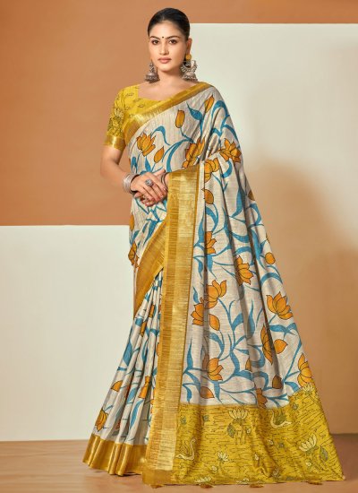 Multi Colour Ceremonial Contemporary Saree