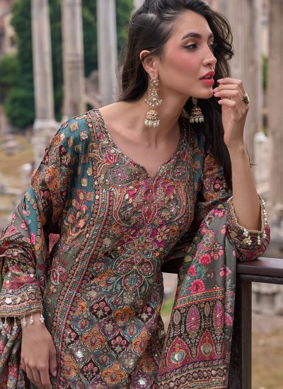 
                            Multi Colour Ceremonial Salwar Kameez