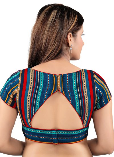 
                            Multi Colour Cotton Printed Designer Blouse