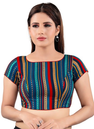 Multi Colour Cotton Printed Designer Blouse