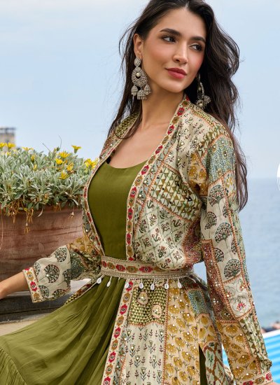 
                            Multi Colour Party Designer Gown