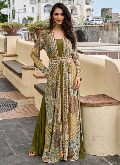 Multi Colour Party Designer Gown