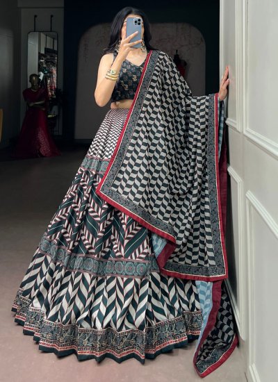 Multi Colour Silk Festival Trendy Lehenga Choli