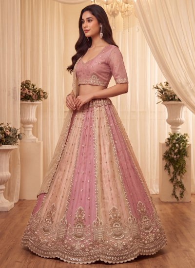 
                            Multi Colour Silk Lehenga Choli