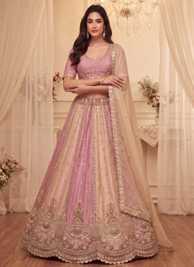 Multi Colour Silk Lehenga Choli