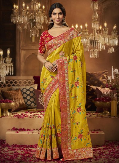 Mustard Color Classic Saree