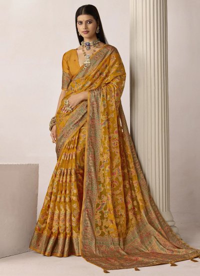 Mustard Silk Festival Traditional Saree