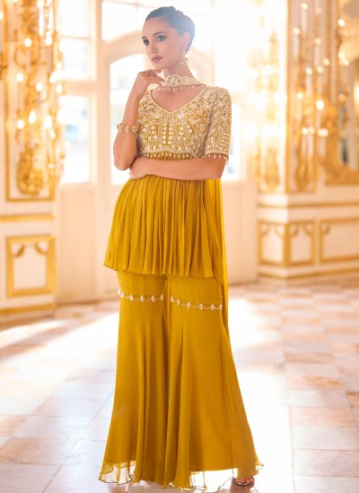 Mustard Wedding Readymade Salwar Suit