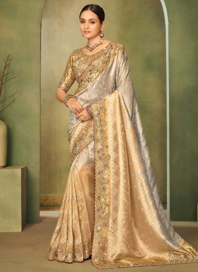 Mystical Grey Engagement Contemporary Saree