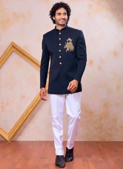 Navy Blue Engagement Indo Western