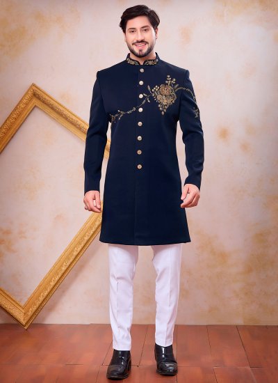 Navy Blue Reception Indo Western