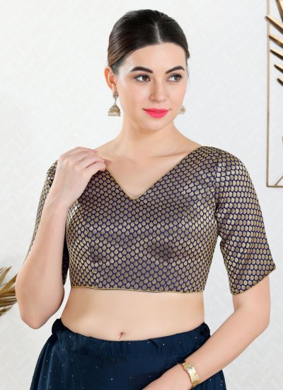 Navy Blue Weaving Festival Blouse