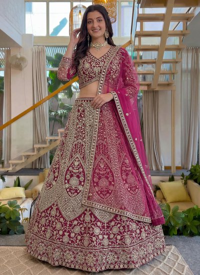 Net Cord Designer Lehenga Choli in Pink Colour