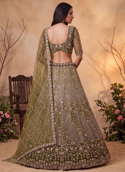 
                            Net Designer Lehenga Choli in Green Colour