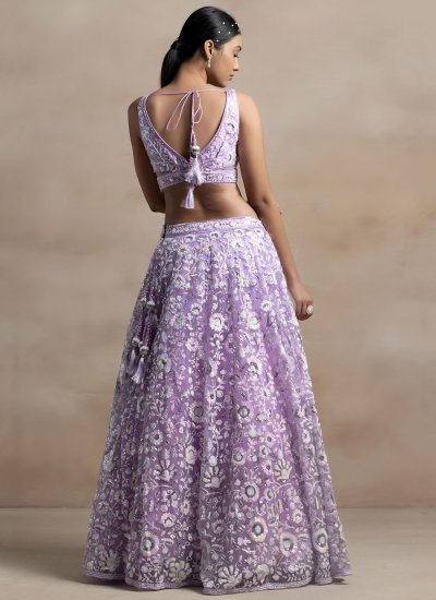 
                            Net Designer Lehenga Choli in Lavender Colour