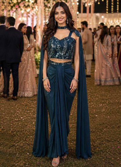 Nice Embroidered Teal Lycra Salwar Kameez