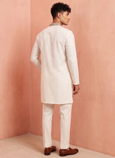 
                            Off White Armani Engagement Kurta Pyjama